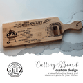 BBQ Grill Chart Cutting Board, Chart Drink Good Beer with Good Friends Cutting Board - 3D Layered Wood Door Sign by Getz It Done Studio