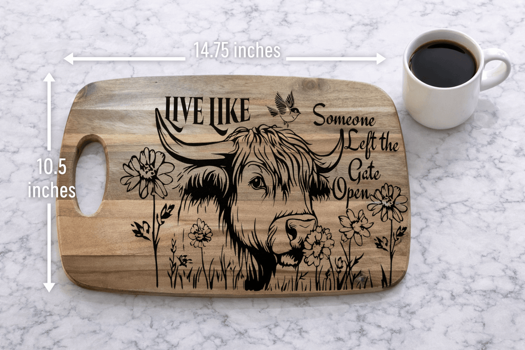 Funny Chicken Cutting Board | Farmhouse Kitchen Decor | Laser Engraved Acacia Wood Board | Chicken Lover Gift - 3D Layered Wood Door Sign by Getz It Done Studio