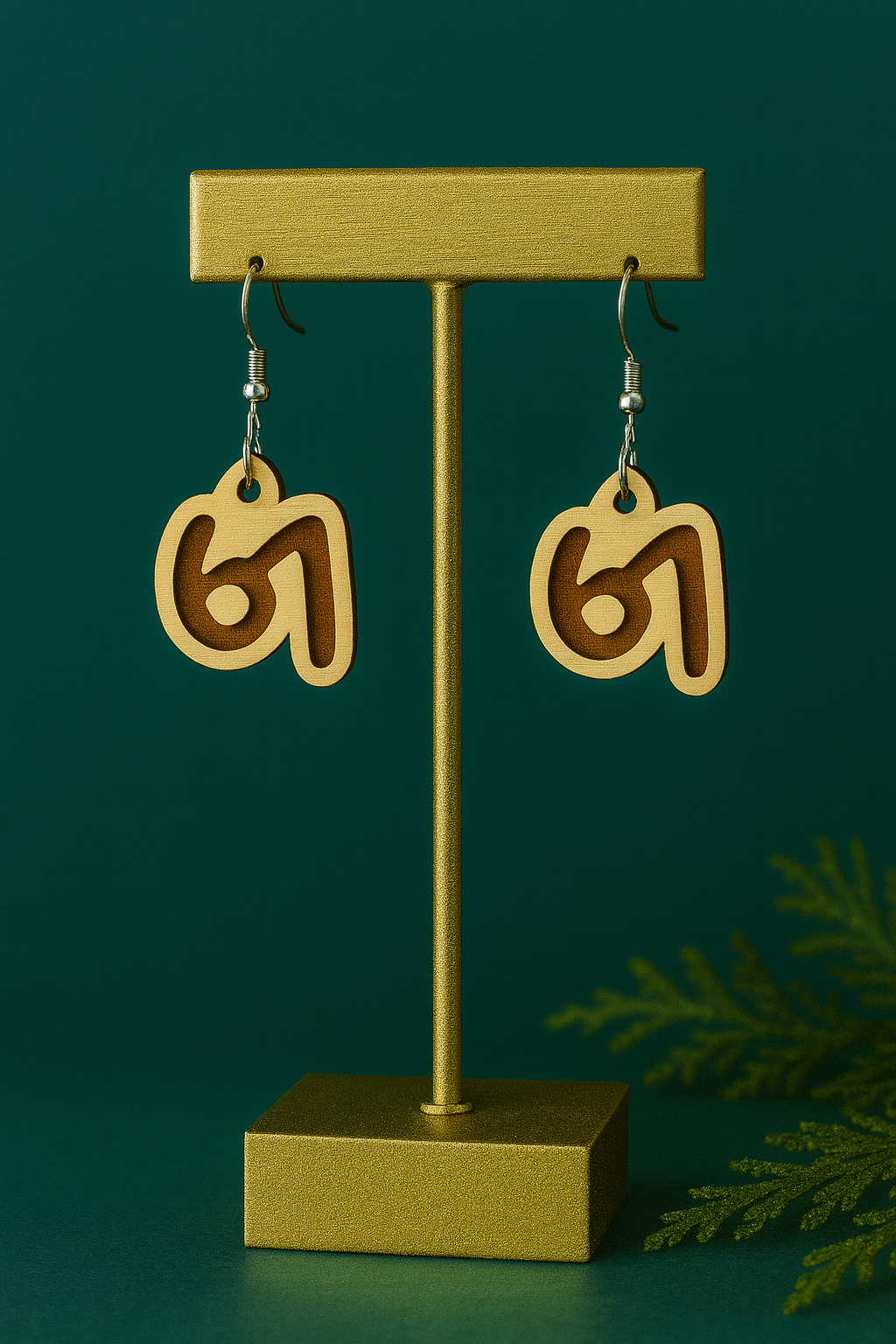 6 7 Earrings | Hip Modern Number Earrings | Engraved Wood or Orange Black Acrylic | Lightweight Holiday Earrings | Unique Gift for Her