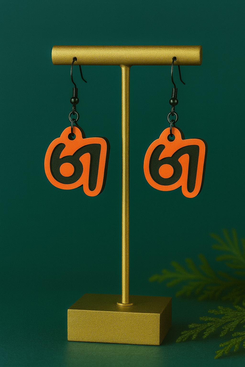 6 7 Earrings | Hip Modern Number Earrings | Engraved Wood or Orange Black Acrylic | Lightweight Holiday Earrings | Unique Gift for Her