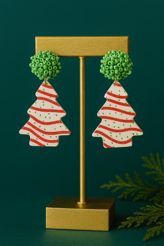 Christmas Tree Earrings • Holiday Acrylic Earrings • Laser Cut Christmas Jewelry • Lightweight Festive Earrings • Gift for Her