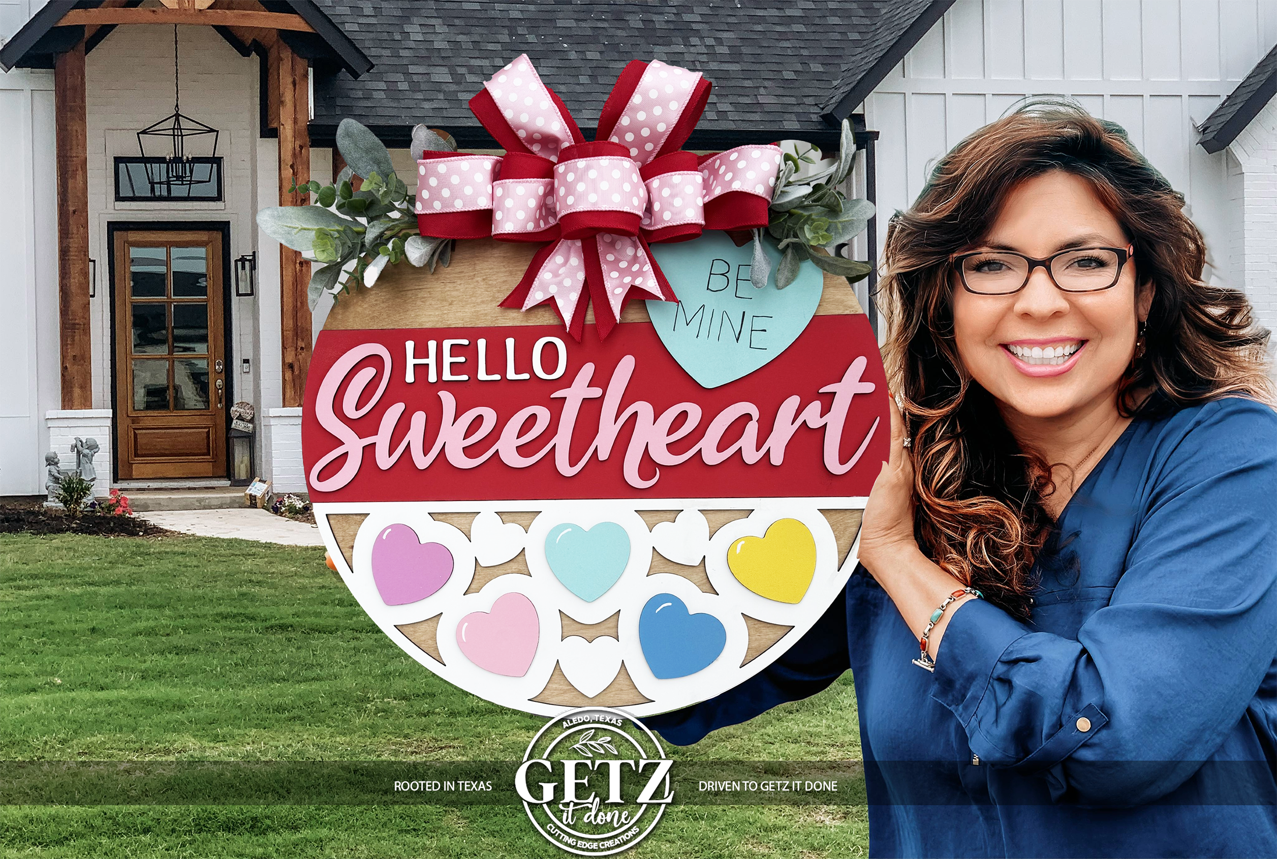 Décoration de porte « Bonjour mon amour » • Décoration de porte Saint-Valentin • Panneau « Sois à moi » • Panneau de porte en forme de cœur • Décoration de porche Saint-Valentin • Amour champêtre