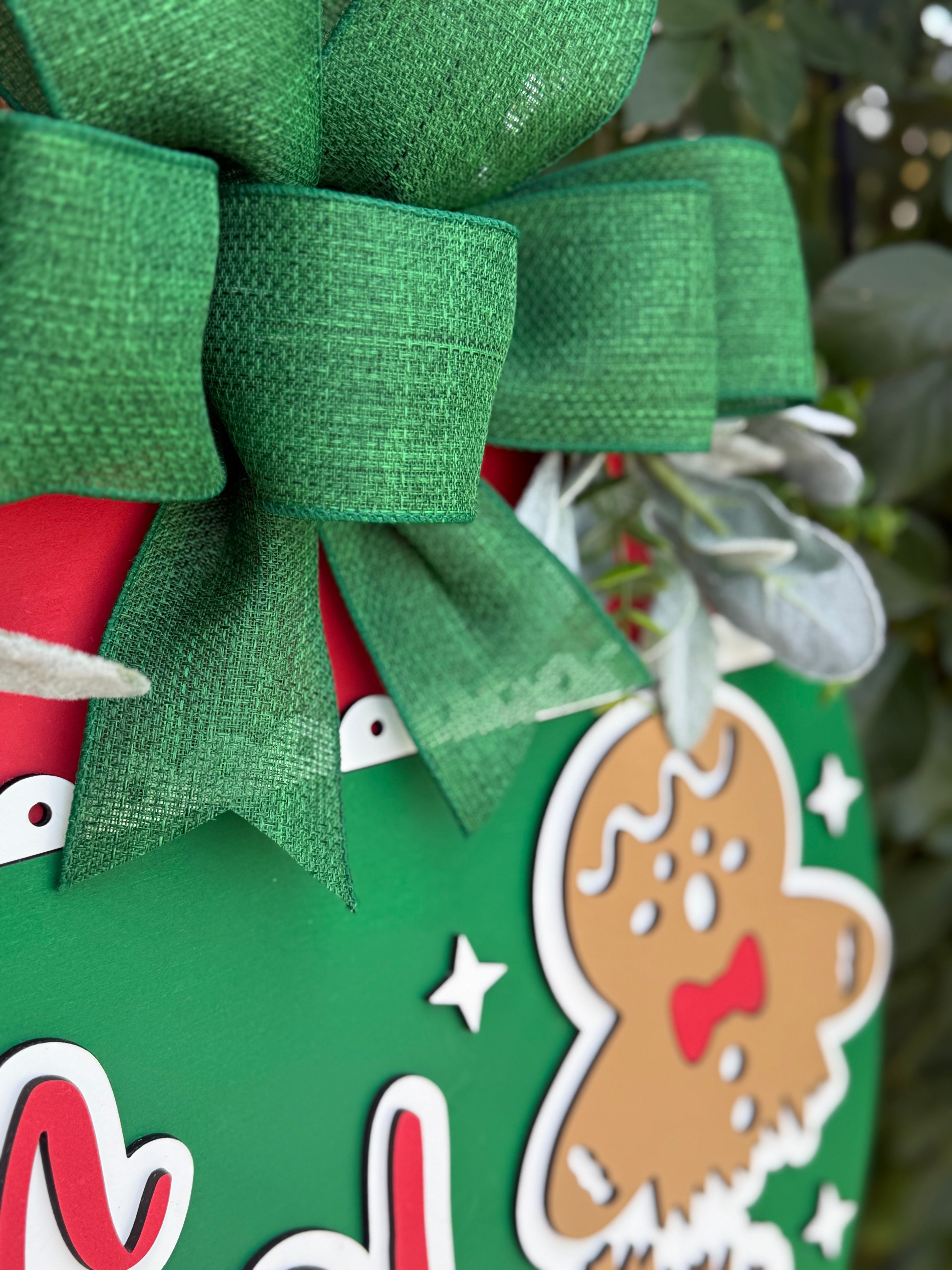 Oh Snap Gingerbread Christmas Door Sign – Funny Holiday Farmhouse Porch Wreath, Rustic Layered Wood Winter Wall Hanging Decor