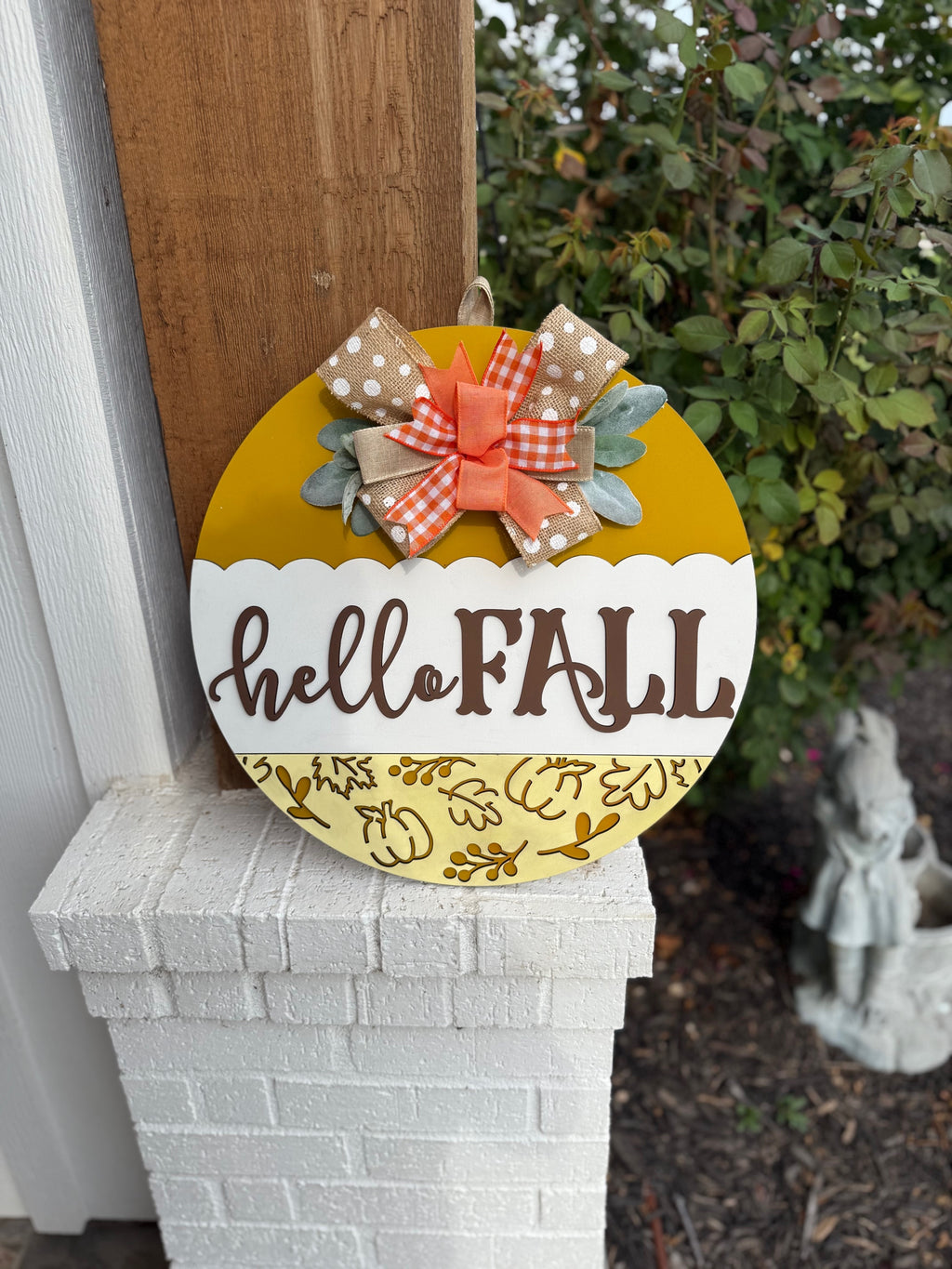 Hello Fall Door Sign, Door Wreath
