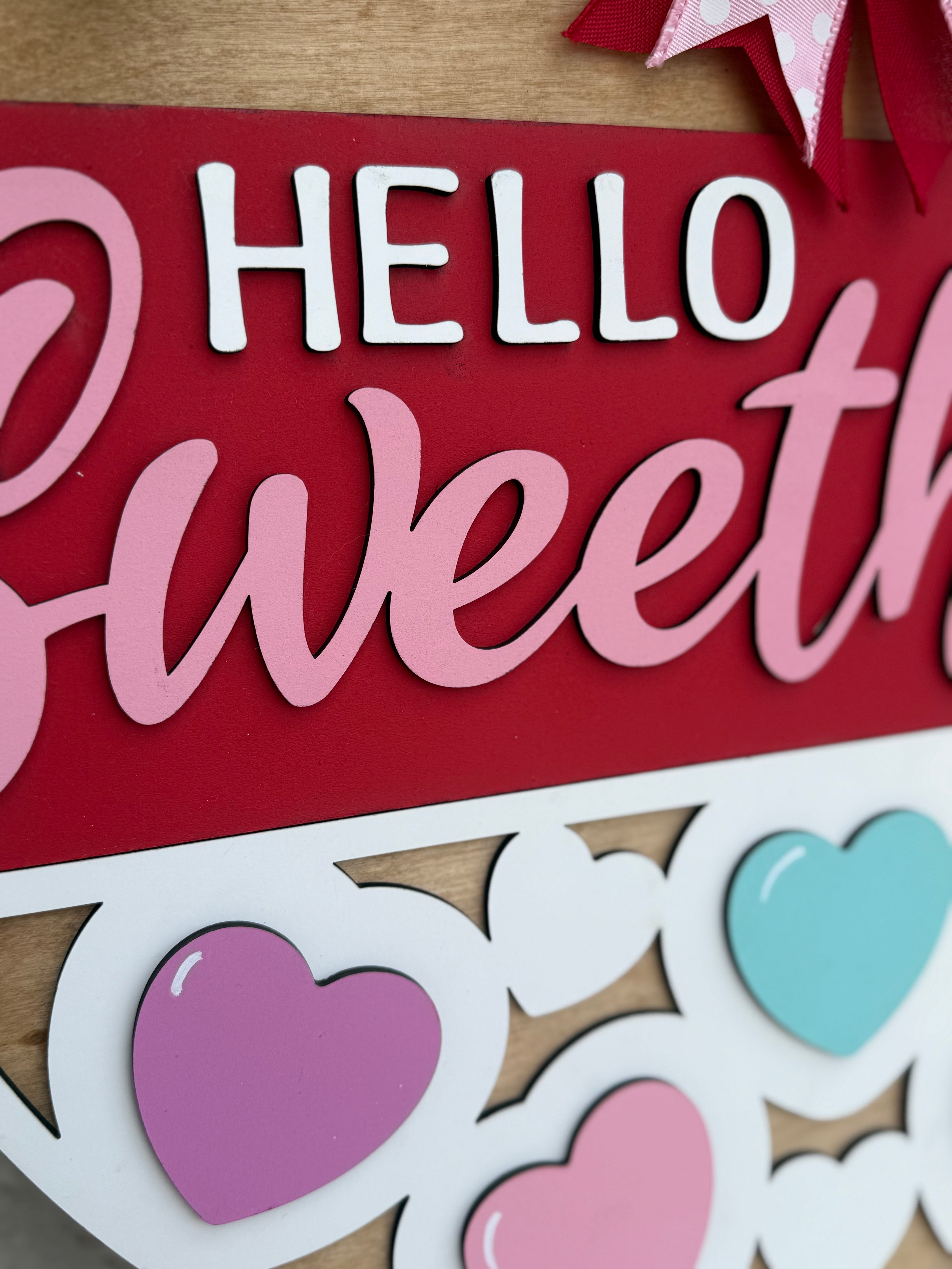 Décoration de porte « Bonjour mon amour » • Décoration de porte Saint-Valentin • Panneau « Sois à moi » • Panneau de porte en forme de cœur • Décoration de porche Saint-Valentin • Amour champêtre