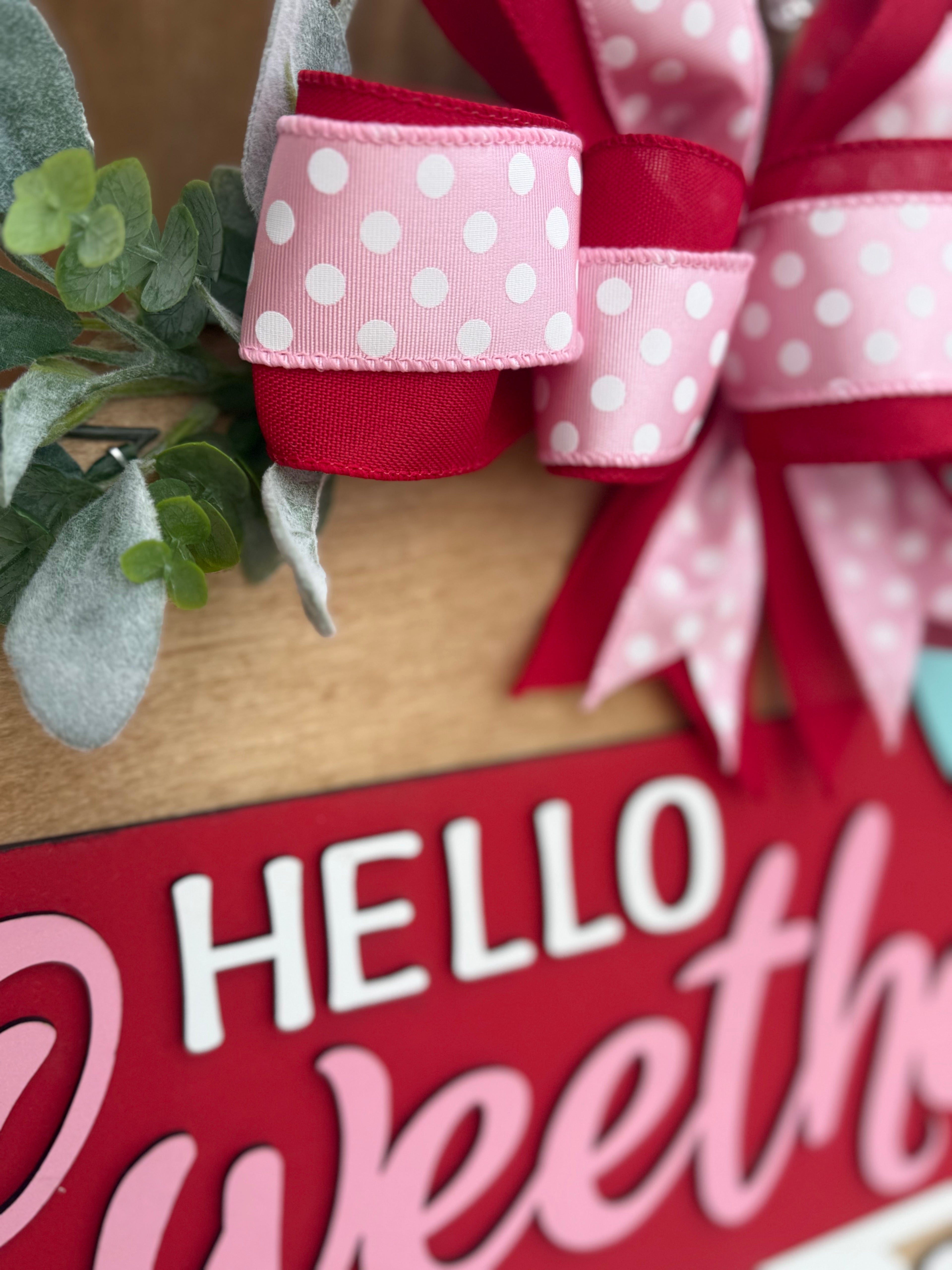Décoration de porte « Bonjour mon amour » • Décoration de porte Saint-Valentin • Panneau « Sois à moi » • Panneau de porte en forme de cœur • Décoration de porche Saint-Valentin • Amour champêtre