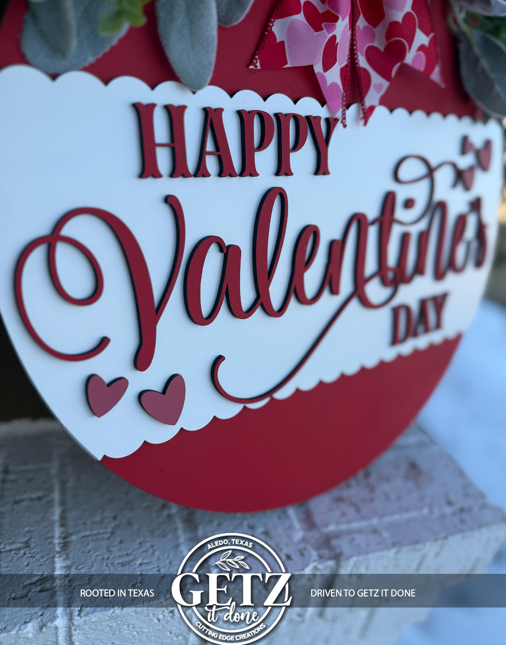 Décoration de porte pour la Saint-Valentin • Panneau rouge pour la Saint-Valentin • Décoration de porte en forme de cœur • Panneau de bienvenue pour la Saint-Valentin