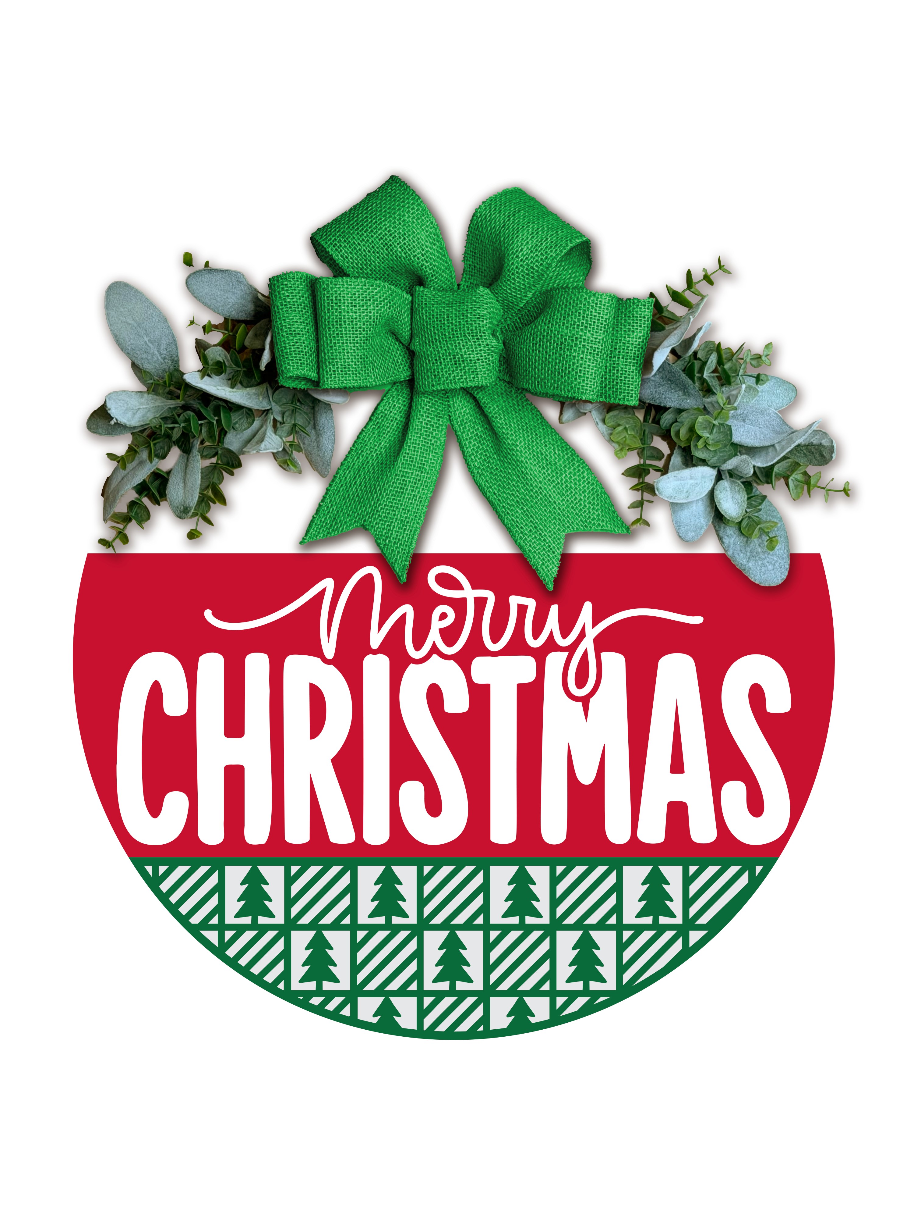 Merry Christmas Door Hanger | Red & Green Christmas Sign | 3D Layered Wooden Front Door Decor | Holiday Porch Decor | Farmhouse Christmas