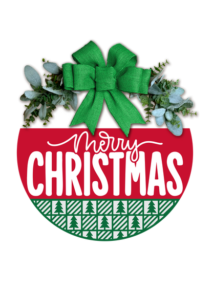 Merry Christmas Door Hanger | Red & Green Christmas Sign | 3D Layered Wooden Front Door Decor | Holiday Porch Decor | Farmhouse Christmas