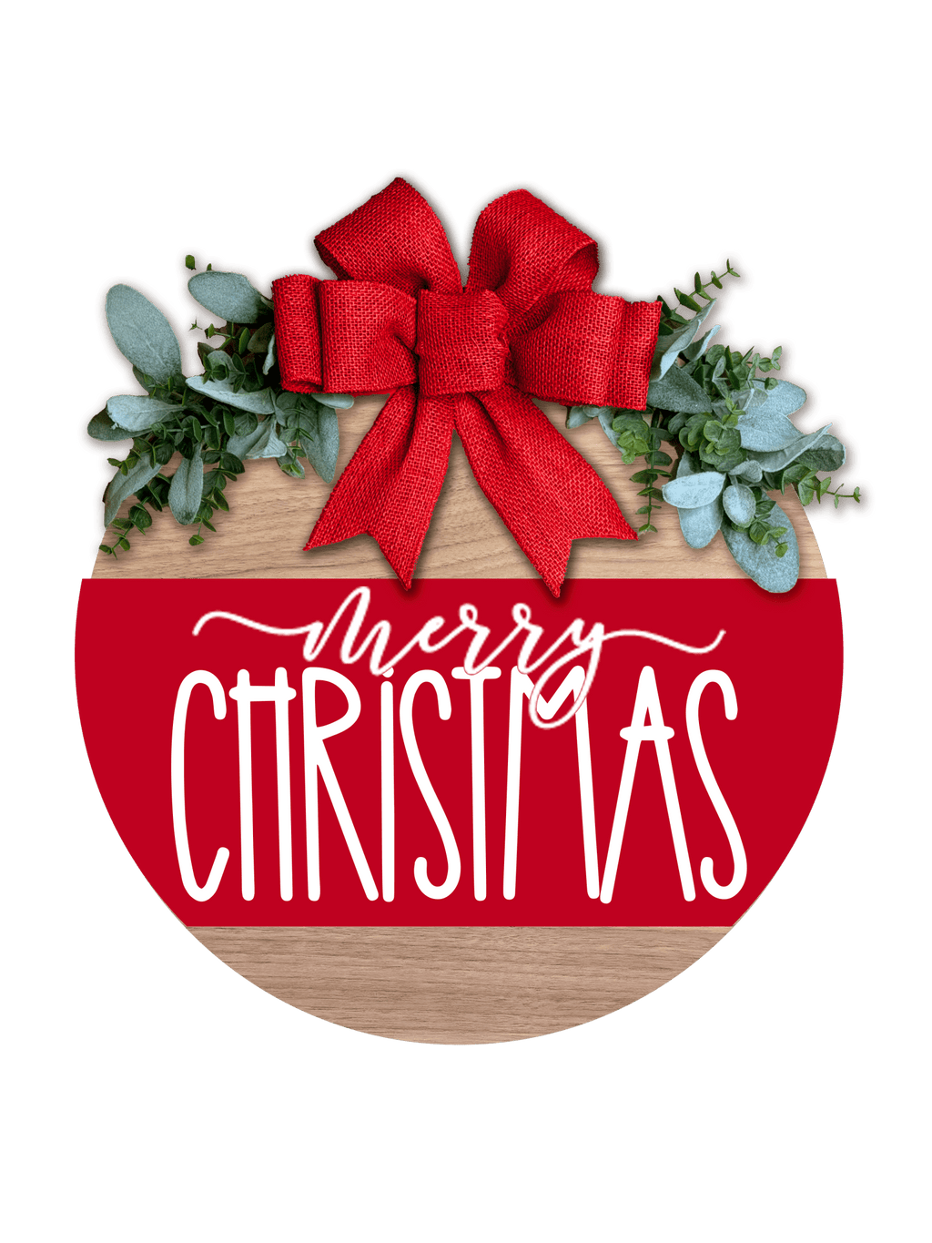 Merry Christmas Door Hanger | Red Christmas Front Door Sign | 3D Layered Wooden Holiday Decor | Farmhouse Christmas Porch Sign | Handmade Gift - 3D Layered Wood Door Sign by Getz It Done Studio