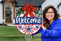 3D Layered Wood Patriotic "Welcome" Round Door Sign