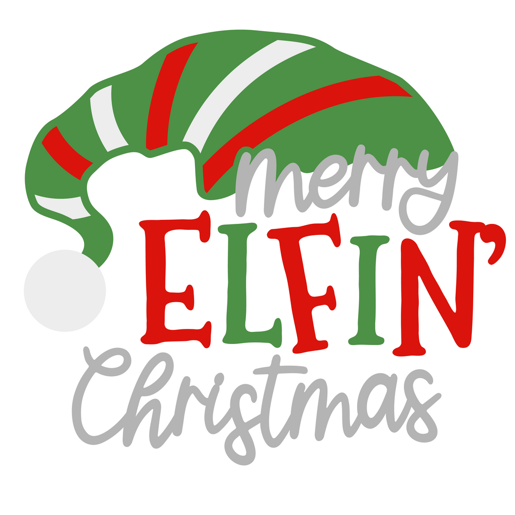 Merry Elfin’ Christmas Sign | Funny Christmas Door Hanger | Elf Hat Porch Sign | Holiday Front Door Decor | Sassy Christmas Sign | Elf Decor