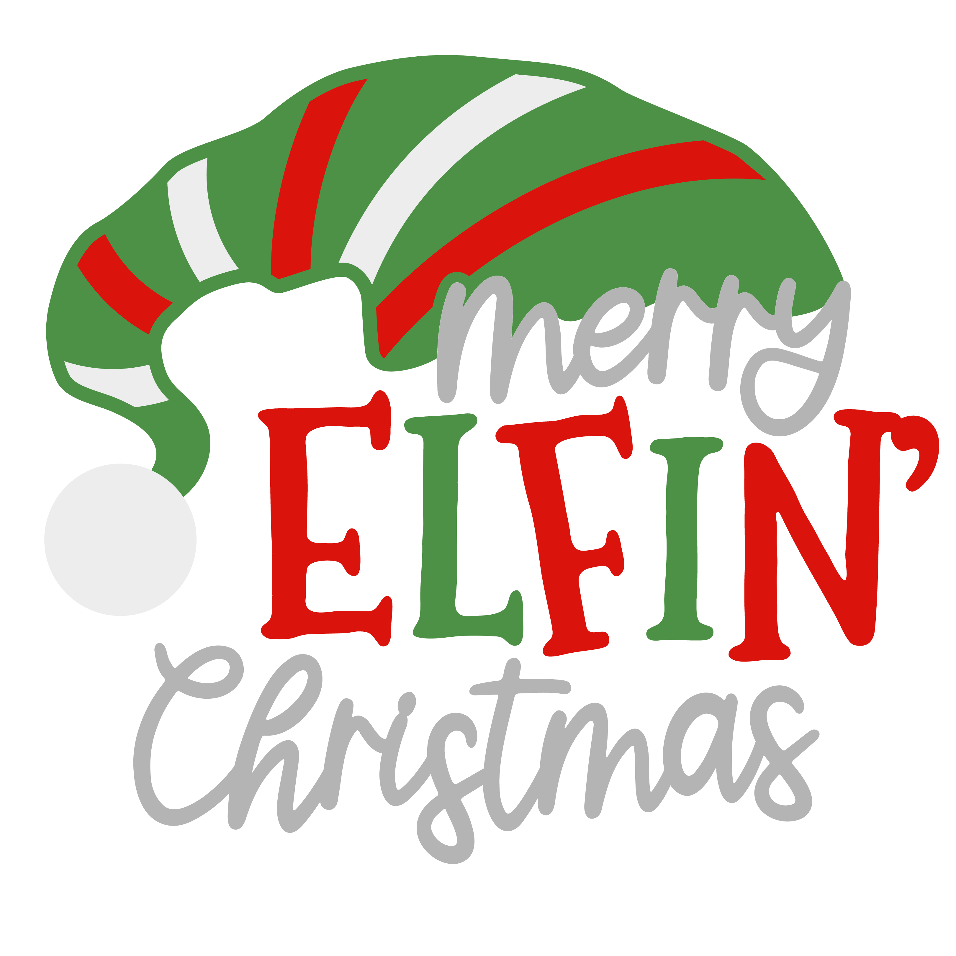 Merry Elfin’ Christmas Sign | Funny Christmas Door Hanger | Elf Hat Porch Sign | Holiday Front Door Decor | Sassy Christmas Sign | Elf Decor