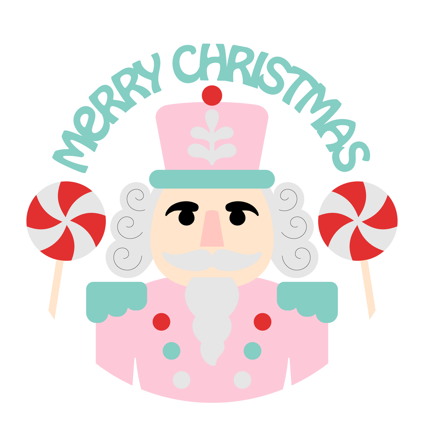 Nutcracker Christmas Sign | Pastel Christmas Door Hanger | Pink Nutcracker Decor | Merry Christmas Sign | Holiday Porch Decor | Cute Xmas Sign