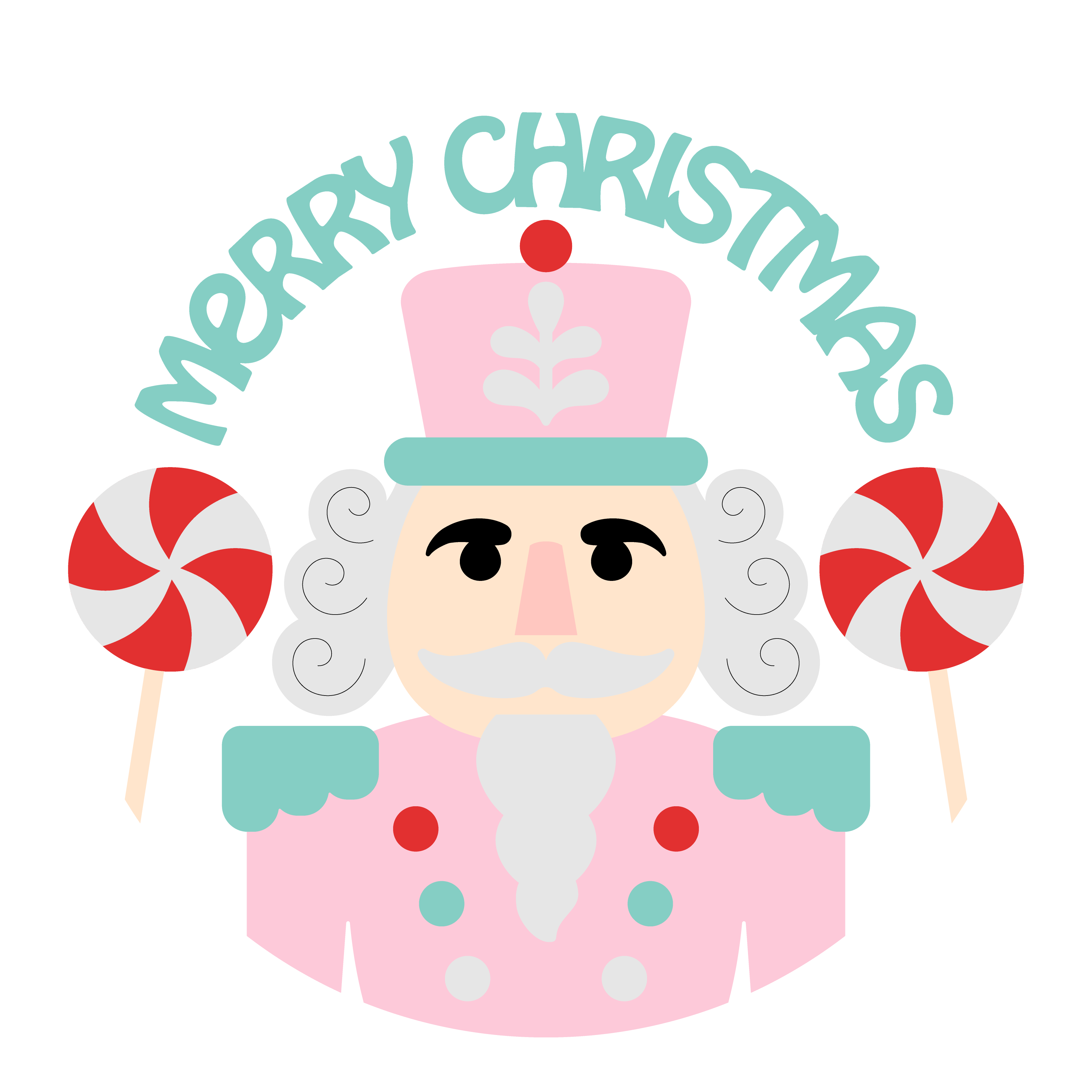 Nutcracker Christmas Sign | Pastel Christmas Door Hanger | Pink Nutcracker Decor | Merry Christmas Sign | Holiday Porch Decor | Cute Xmas Sign