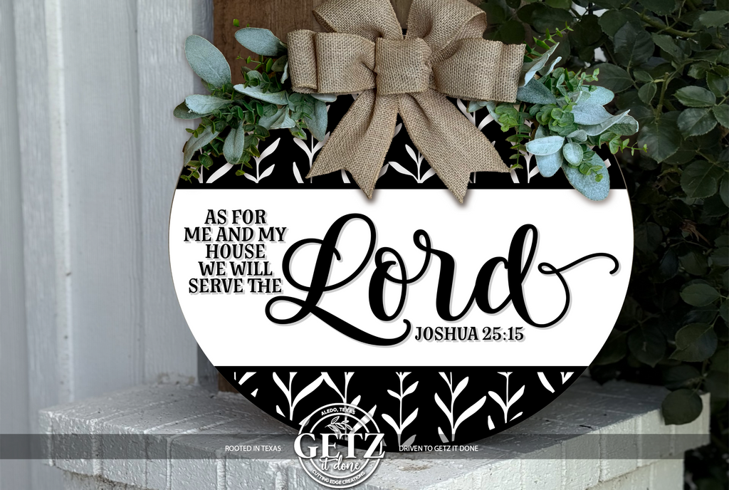As For Me and My House Door Hanger • Joshua 24:15 Sign • Christian Door Decor • Faith Farmhouse Sign • Bible Verse Decor