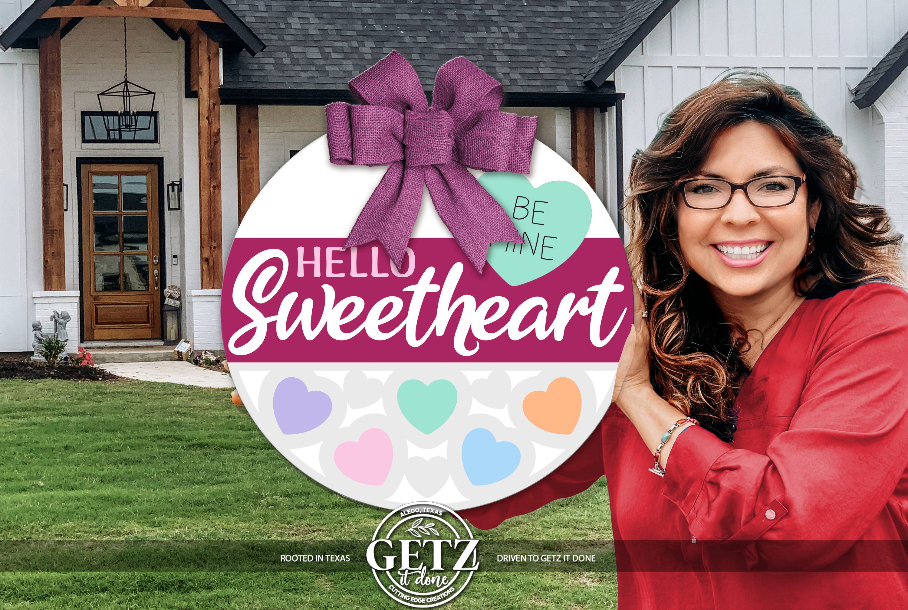 Décoration de porte « Bonjour mon amour » • Décoration de porte Saint-Valentin • Panneau « Sois à moi » • Panneau de porte en forme de cœur • Décoration de porche Saint-Valentin • Amour champêtre