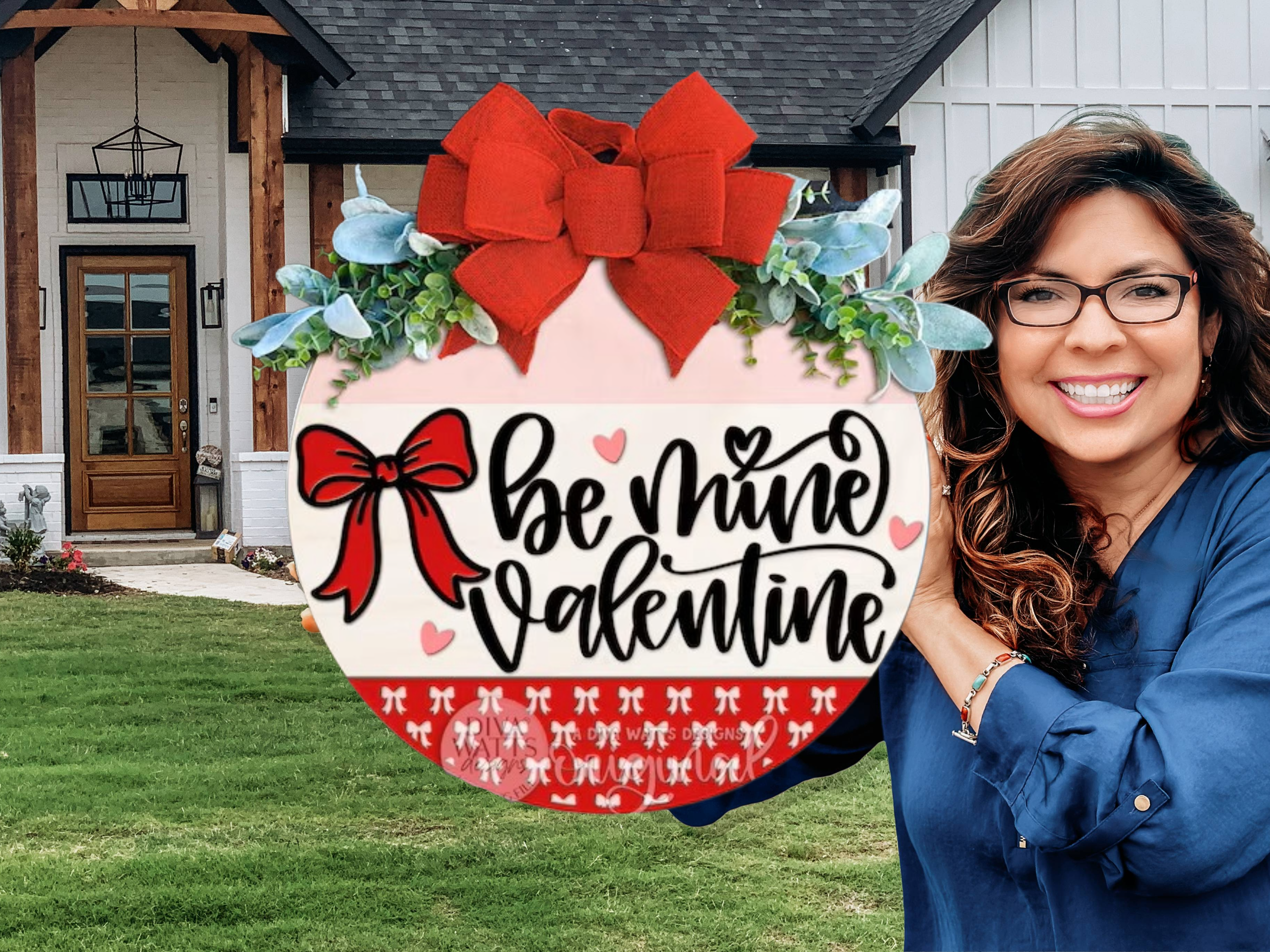 Be Mine Valentine Door Hanger • Valentine Door Sign • Red Bow Valentine Decor • Front Door Valentine • Love Door Decor