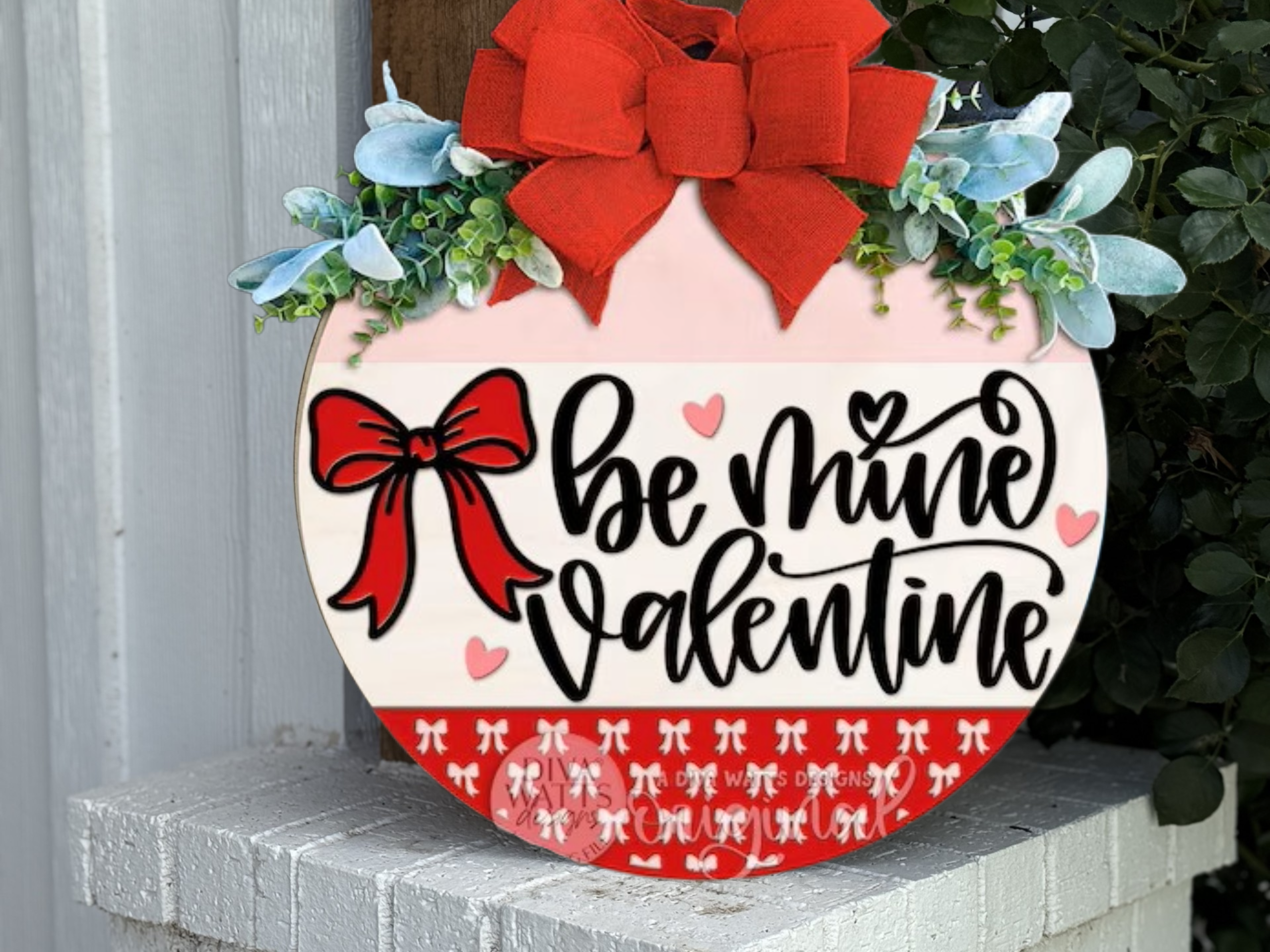 Be Mine Valentine Door Hanger • Valentine Door Sign • Red Bow Valentine Decor • Front Door Valentine • Love Door Decor