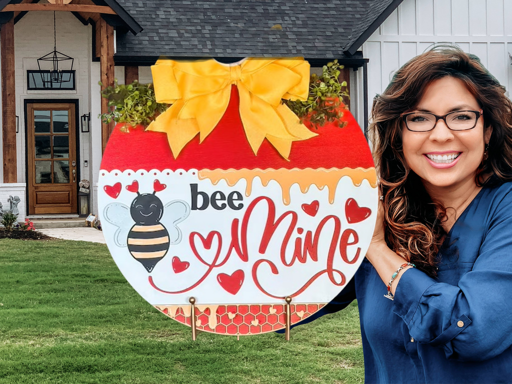 Bee Mine Valentine Door Hanger • Bee Valentine Decor • Valentine Door Sign • Honey Bee Door Decor • Valentine Front Door