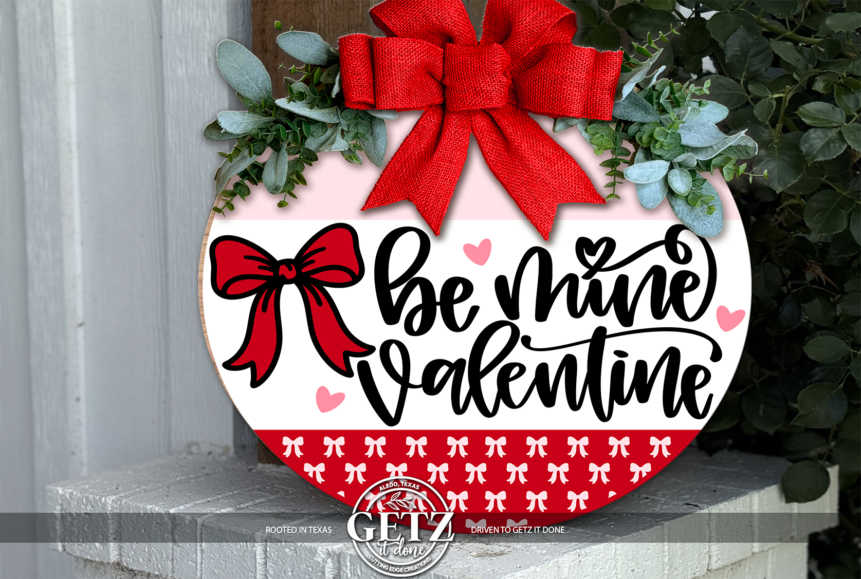 Décoration de porte Saint-Valentin « Sois à moi » • Panneau de porte Saint-Valentin • Décoration de porte Saint-Valentin avec nœud rouge • Décoration de porte Saint-Valentin • Décoration de porte « Amour »