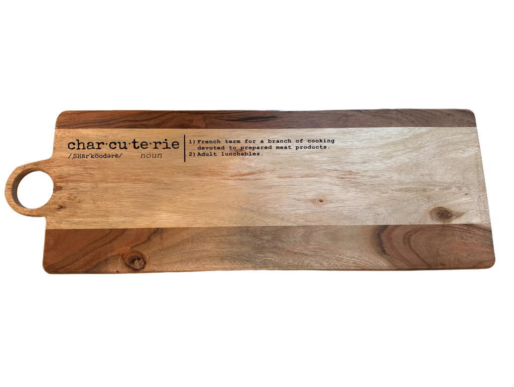 Planche à découper/plateau de service en bois de vache des Highlands