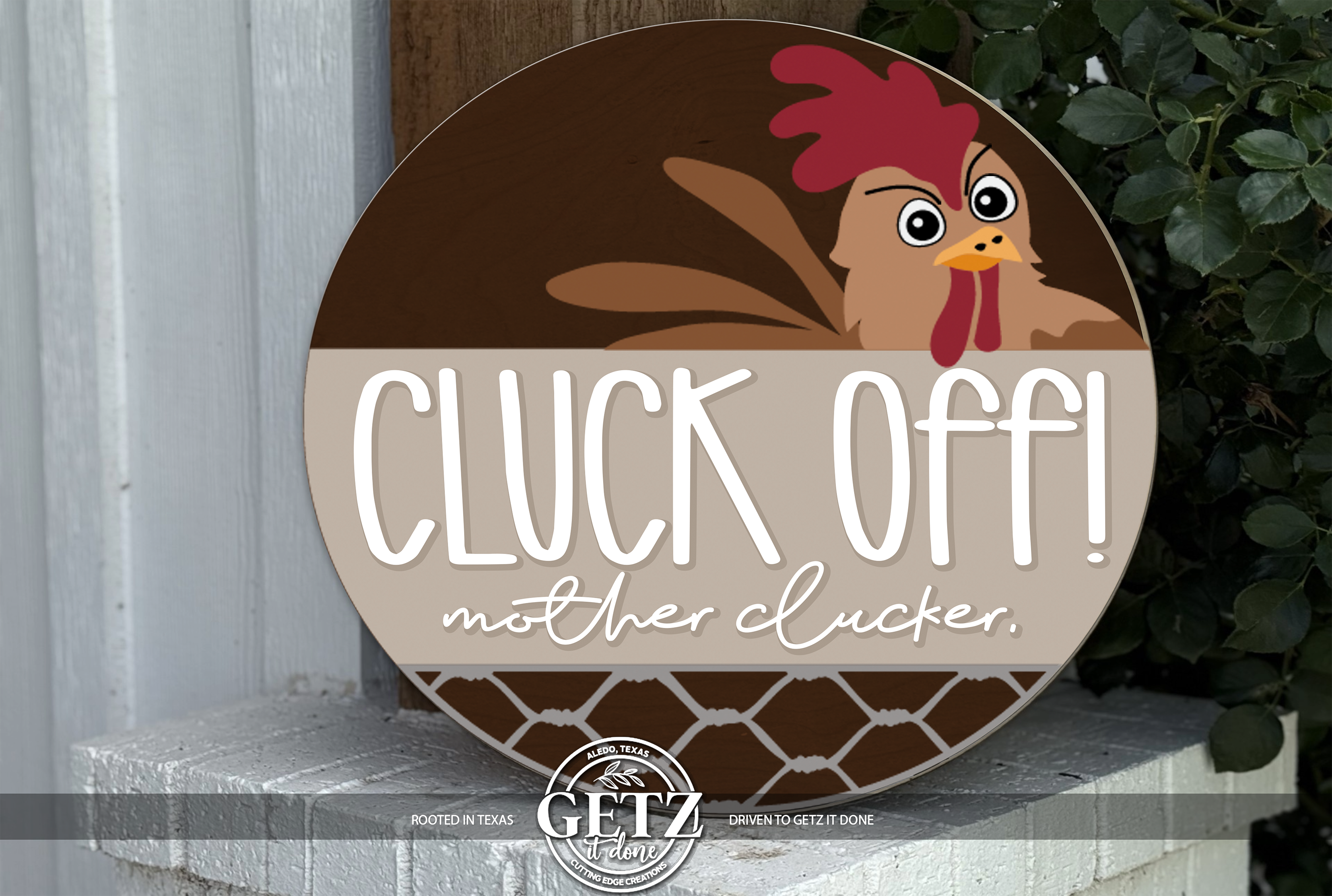 Panneau de porte « Coq et poule » | Décoration de poulailler amusante | Panneau rustique en bois avec coq et poule | Cadeau pour la ferme