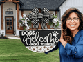 Dogs Welcome People Tolerated Door Sign, Door Wreath - 3D Layered Wood Door Sign by Getz It Done Studio
