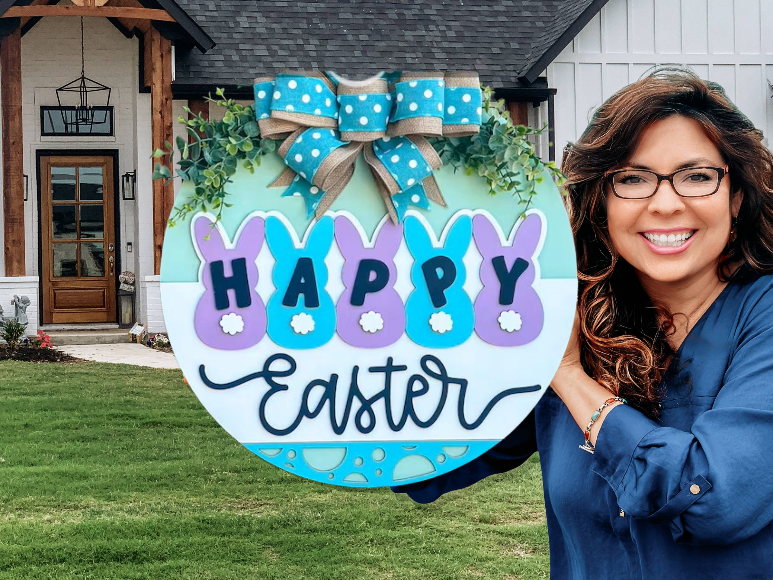 Happy Easter Bunny Butts Door Hanger • Easter Front Door Sign • Bunny Decor • Spring Door Hanger • Easter Porch Decor