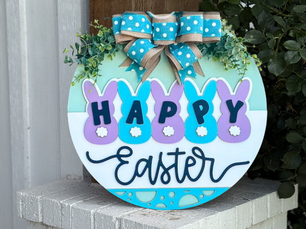 Happy Easter Bunny Butts Door Hanger • Easter Front Door Sign • Bunny Decor • Spring Door Hanger • Easter Porch Decor