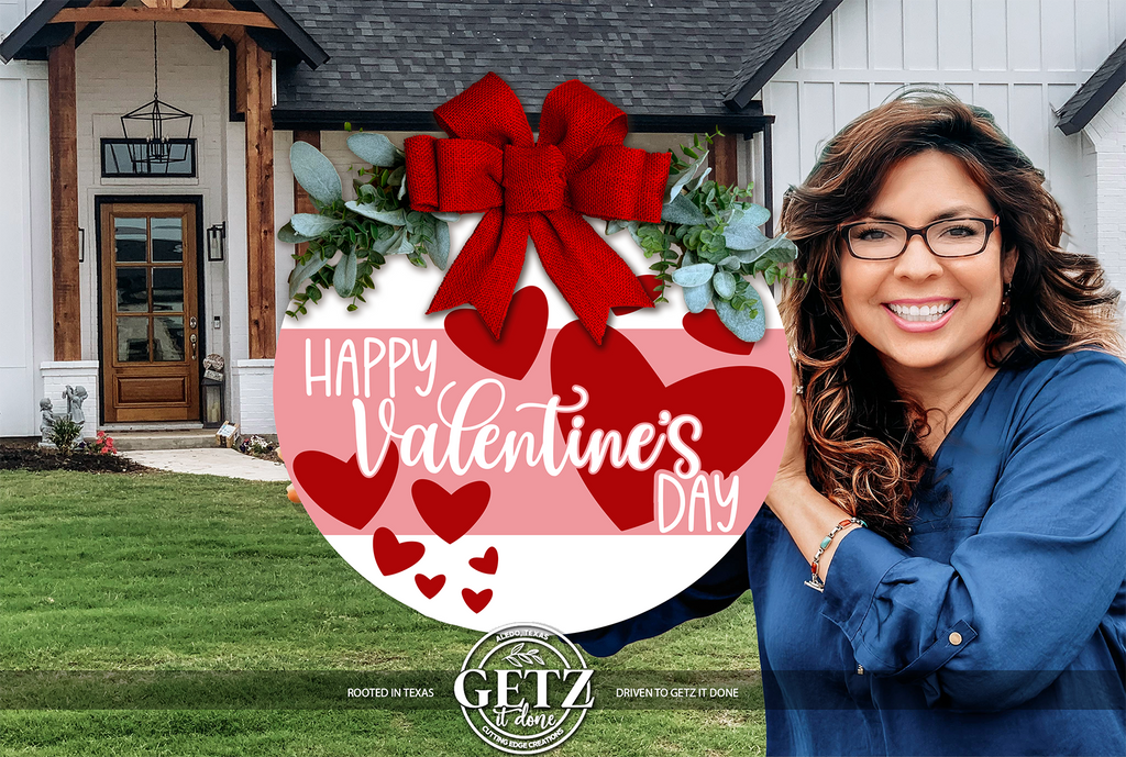 Décoration de porte pour la Saint-Valentin • Panneau rouge pour la Saint-Valentin • Décoration de porte en forme de cœur • Panneau de bienvenue pour la Saint-Valentin