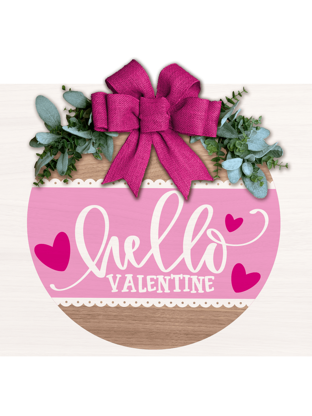 Hello Valentine Door Hanger | Valentine’s Day Front Door Sign | Pink or Red Valentine Decor | Heart Welcome Sign - 3D Layered Wood Door Sign by Getz It Done Studio