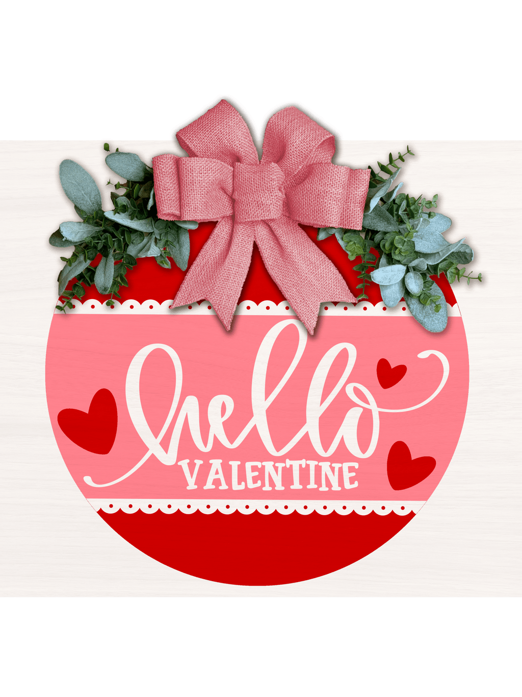 Hello Valentine Door Hanger | Valentine’s Day Front Door Sign | Pink or Red Valentine Decor | Heart Welcome Sign - 3D Layered Wood Door Sign by Getz It Done Studio