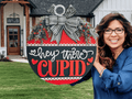 Hey There Cupid Door Hanger • Valentine Door Sign • Funny Valentine Decor • Red Black Valentine Sign • Front Door Love Decor - 3D Layered Wood Door Sign by Getz It Done Studio