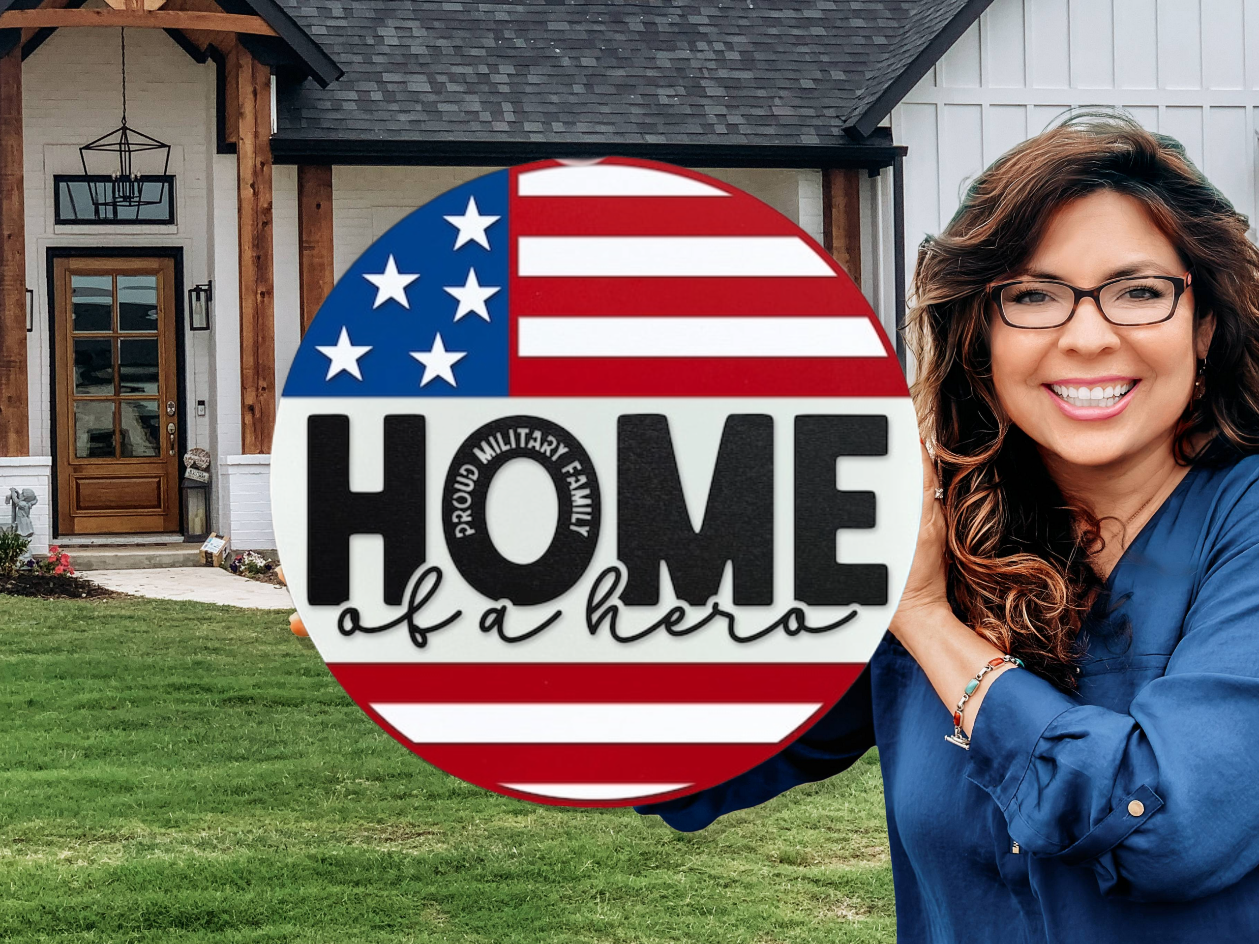 Home of a Hero Door Sign – Patriotic Military Family Door Hanger, American Flag Decor, Proud Veteran Gift, Handmade Layered Wood Sign