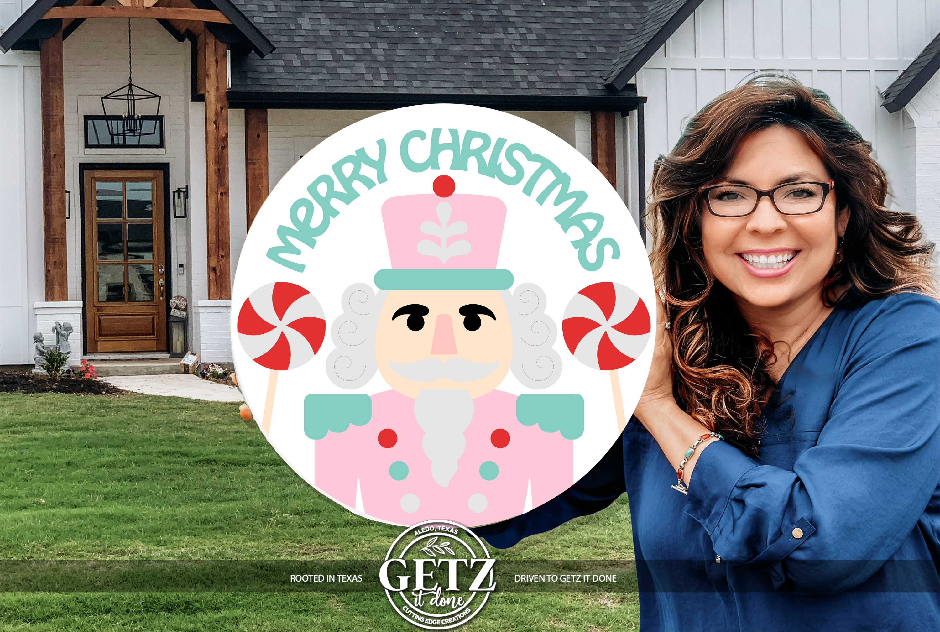 Nutcracker Christmas Sign | Pastel Christmas Door Hanger | Pink Nutcracker Decor | Merry Christmas Sign | Holiday Porch Decor | Cute Xmas Sign