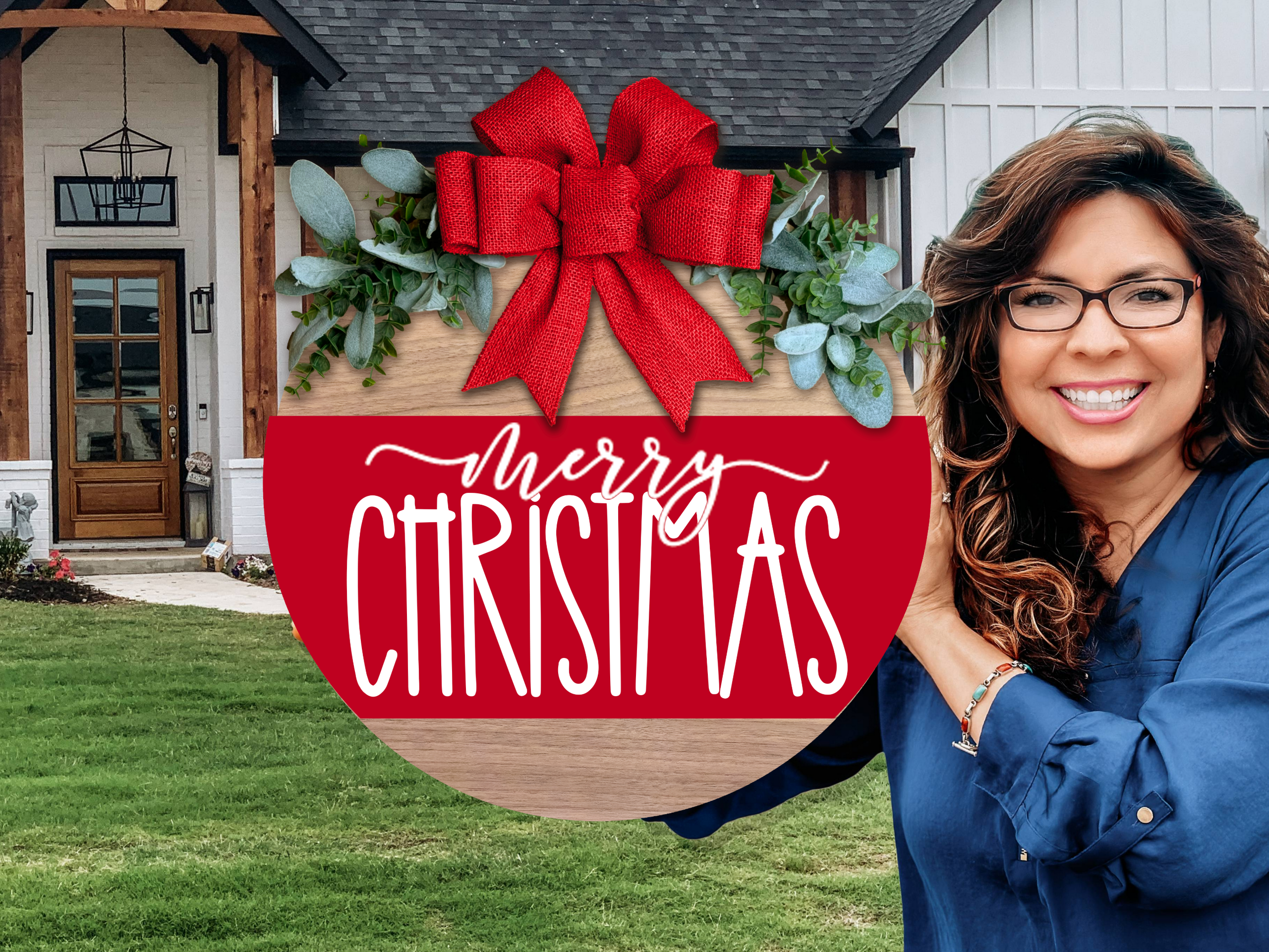 Merry Christmas Door Hanger | Red Christmas Front Door Sign | 3D Layered Wooden Holiday Decor | Farmhouse Christmas Porch Sign | Handmade Gift