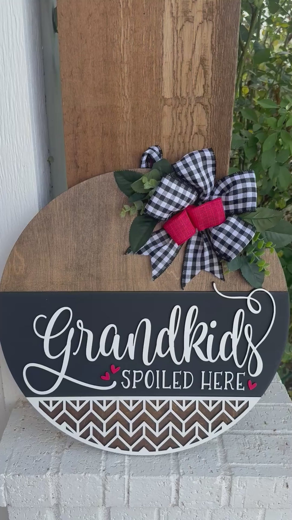 Grandkids Spoiled Here 3D Layered Wood Door Hanger – Grandparents Gift Sign