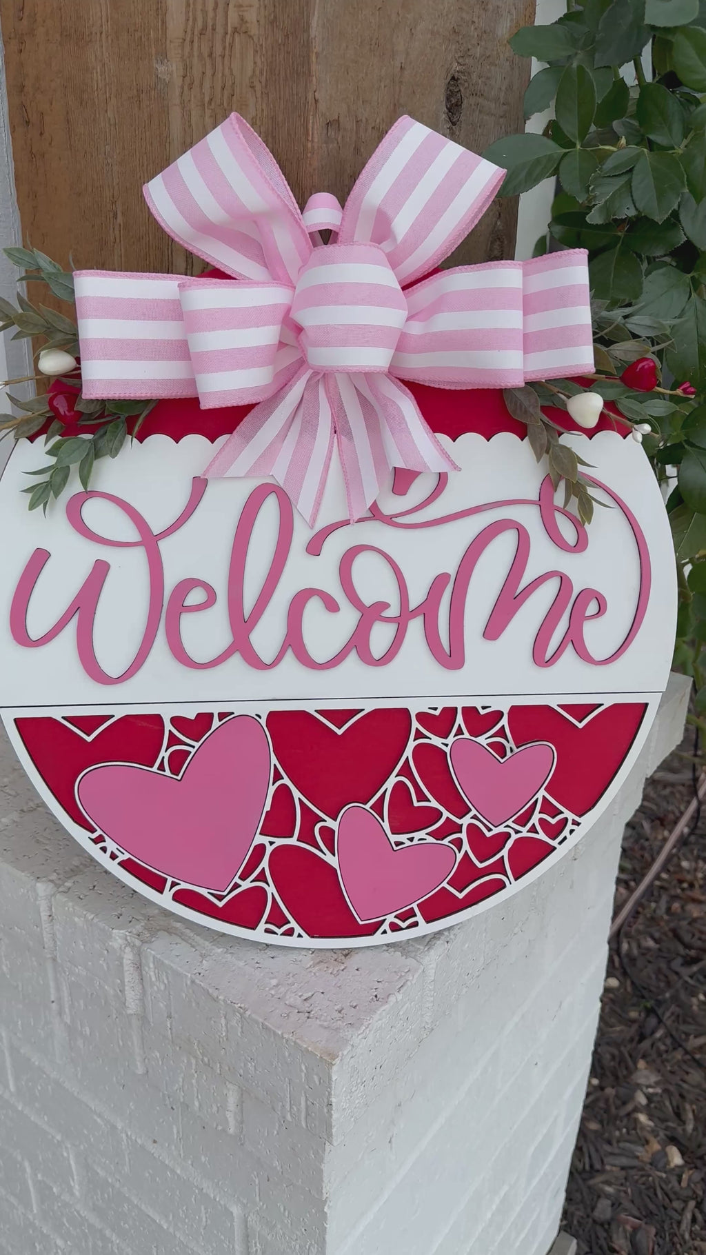 Letrero de puerta de bienvenida de San Valentín, colgador de puerta de San Valentín, letrero de puerta de madera