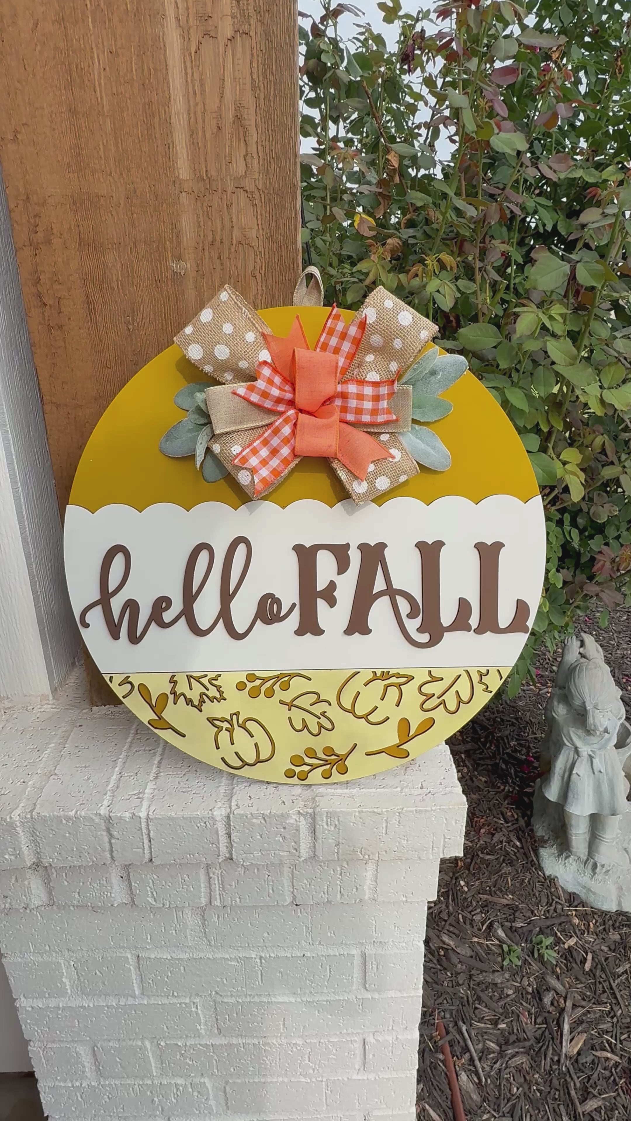 Hello Fall Door Sign, Door Wreath