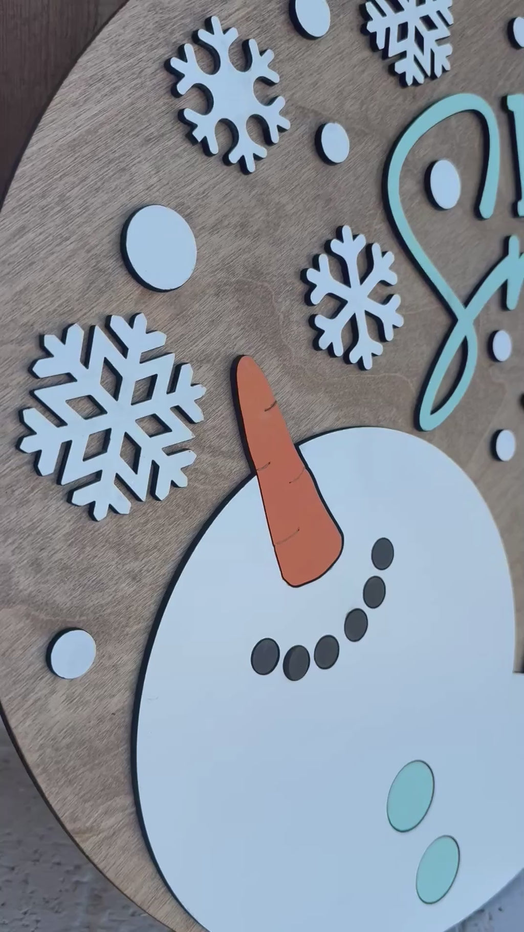 Let It Snow, colgante de puerta de muñeco de nieve | Letrero de puerta | Letrero de puerta de invierno