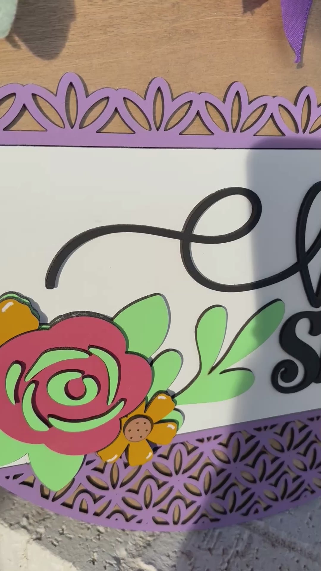 Letrero para puerta de Hola Primavera, Corona para puerta