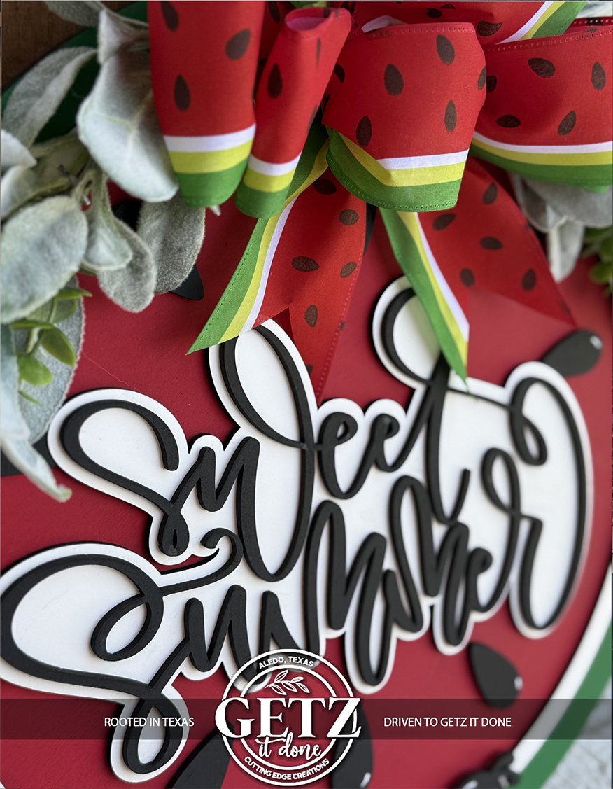 Sweet Summer Watermelon Door Sign, Door Wreath