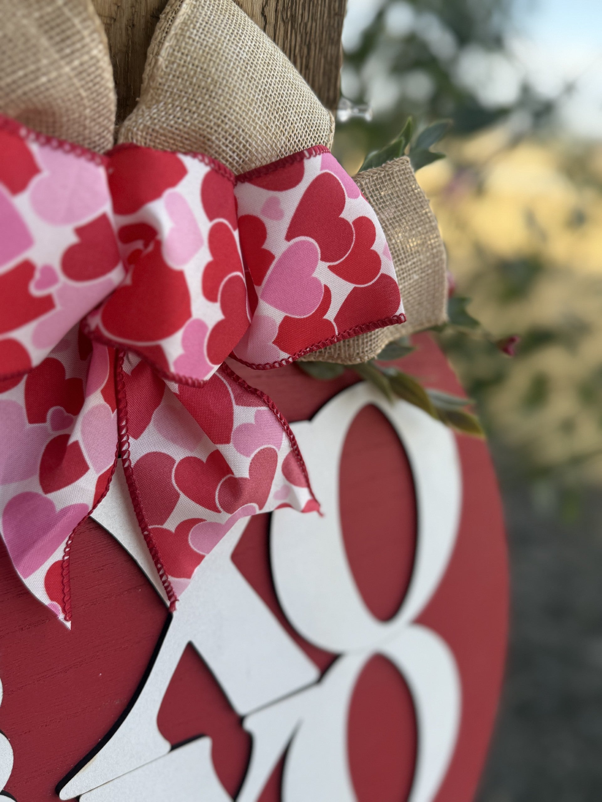 Décoration de porte pour la Saint-Valentin • Panneau rouge pour la Saint-Valentin • Décoration de porte en forme de cœur • Panneau de bienvenue pour la Saint-Valentin